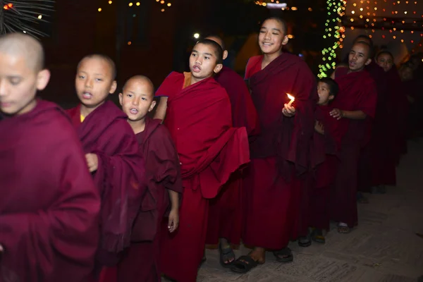 Niños Monjes Monasterio Budista Katmandú Nepal 2017 Diciembre Editorial — Foto de Stock