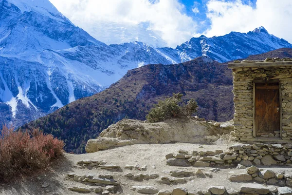 Casa Himalaya Nepal Región Manang Diciembre 2017 — Foto de Stock