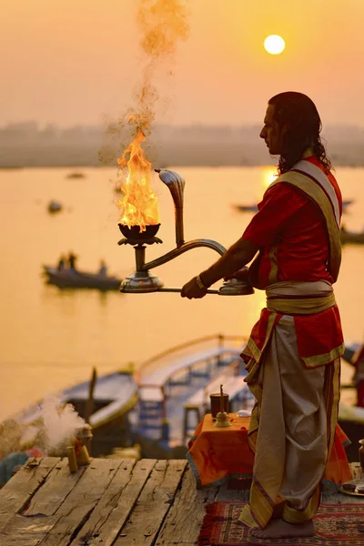 Gran Pooja Varanasi India Mayo 2016 — Foto de Stock