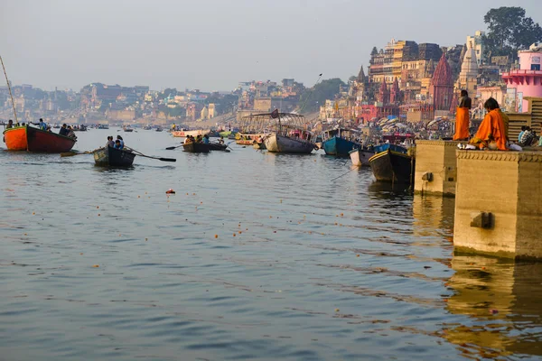 Pobřeží Gangu Varanasi Indie Listopad 2015 — Stock fotografie