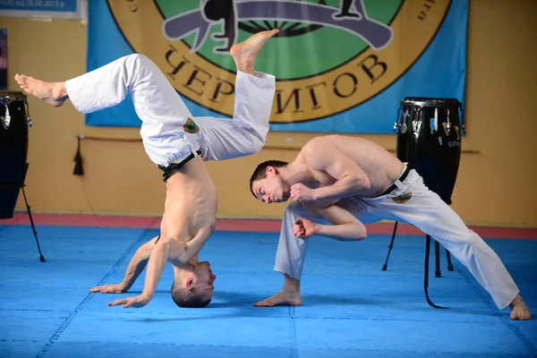 Capoeira Guys Gym Ukraine Chernigov May 2017 — Stock Photo, Image