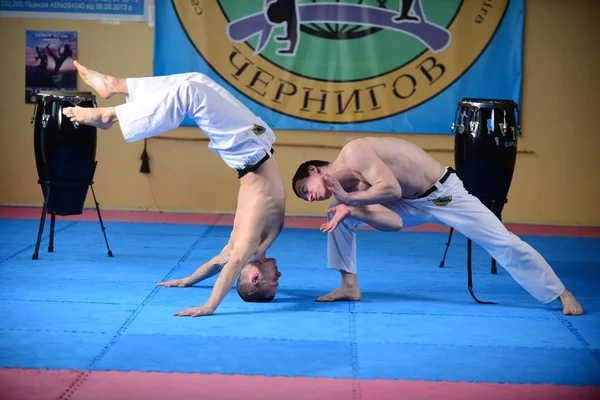 Tipos Capoeira Ginásio Ucrânia Chernigov Maio 2017 — Fotografia de Stock