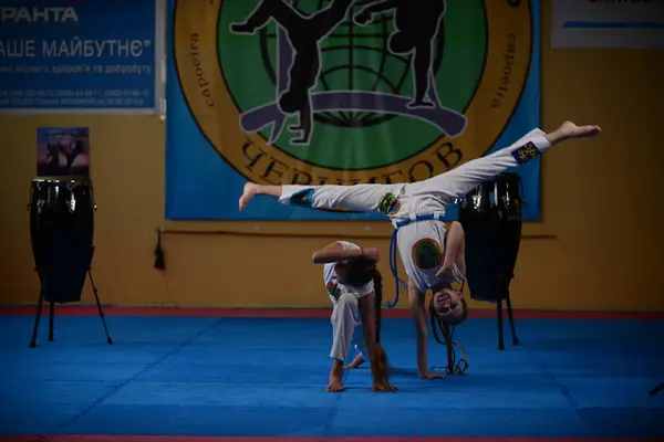 Ragazzi Capoeira Palestra Ucraina Chernigov Maggio 2017 — Foto Stock