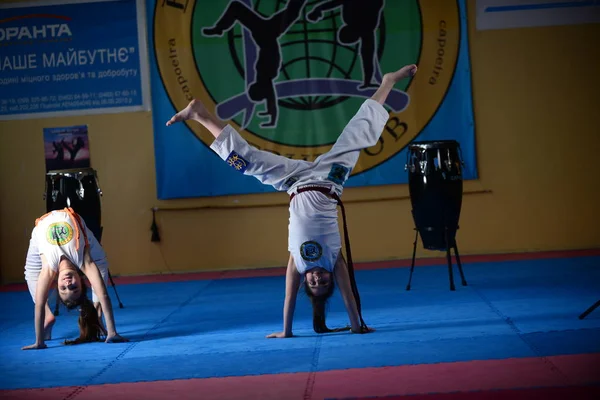 Tipos Capoeira Ginásio Ucrânia Chernigov Maio 2017 — Fotografia de Stock