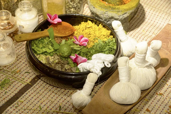 Ayurvedische Medizin Traditionelle Indische Kräutertherapie — Stockfoto