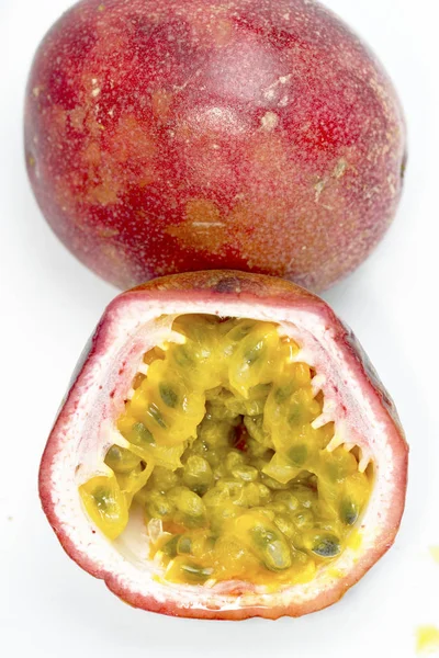 Passion Fruit White Background — Stock Photo, Image