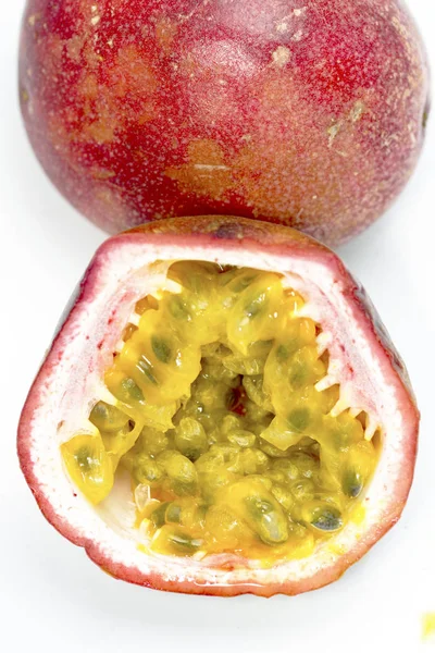 Passion Fruit White Background — Stock Photo, Image