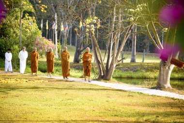 bir Budist manastırında meditasyon, Tayland, Wat Luang, Nisan 2019