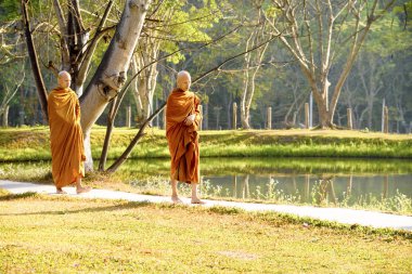 bir Budist manastırında meditasyon, Tayland, Wat Luang, Nisan 2019