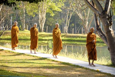 bir Budist manastırında meditasyon, Tayland, Wat Luang, Nisan 2019