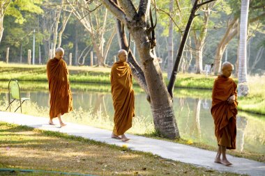 bir Budist manastırında meditasyon, Tayland, Wat Luang, Nisan 2019