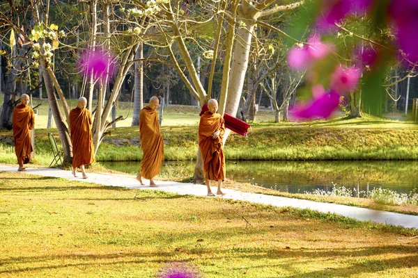 Medytacja Buddyjskim Klasztorze Tajlandia Wat Luang Kwiecień 2019 — Zdjęcie stockowe