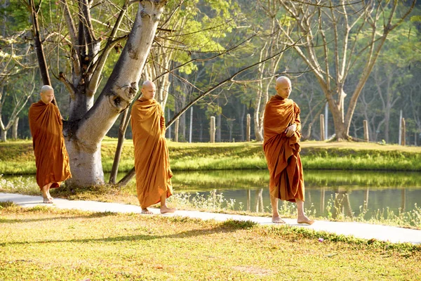 仏教僧での瞑想 ワットルアン 2019 — ストック写真