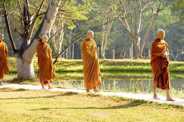 Méditation Dans Monastère Bouddhiste Thaïlande Wat Luang Avril 2019 — Photo