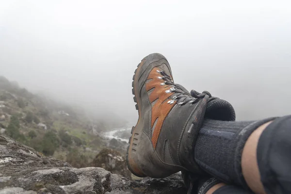 mountain boots in the mountains of the Himalayas