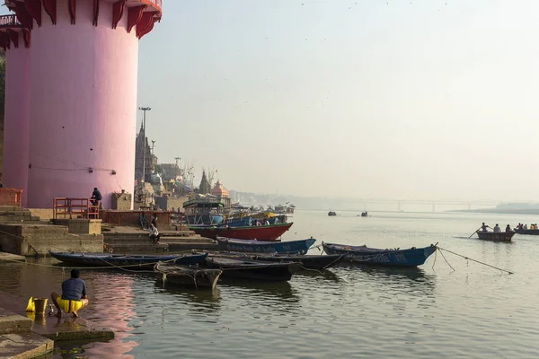 Nábřeží Řeky Ganges Varanasi Indii — Stock fotografie