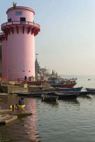 Nábřeží Řeky Ganges Varanasi Indii — Stock fotografie