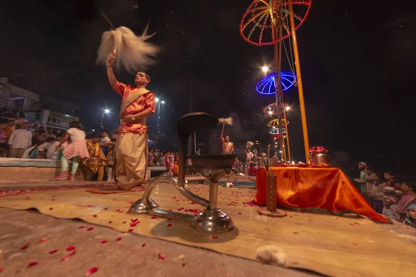 Puja Ceremoni Varanasi Indien November 2016 — Stockfoto