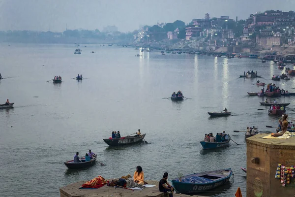 Cérémonie Puja Varanasi Inde Novembre 2016 — Photo