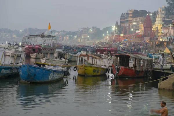 Nábřeží Řeky Ganges Varanasi Indii Listopad 2016 — Stock fotografie
