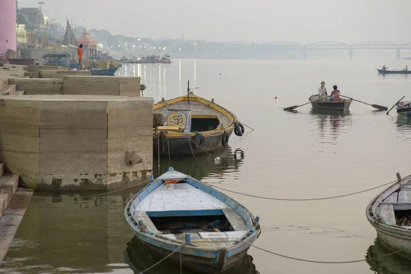 Nábřeží Řeky Ganges Varanasi Indii Listopad 2016 — Stock fotografie