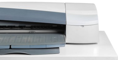 Beyaz arka plan üzerinde yazıcı Fotokopi hizmeti