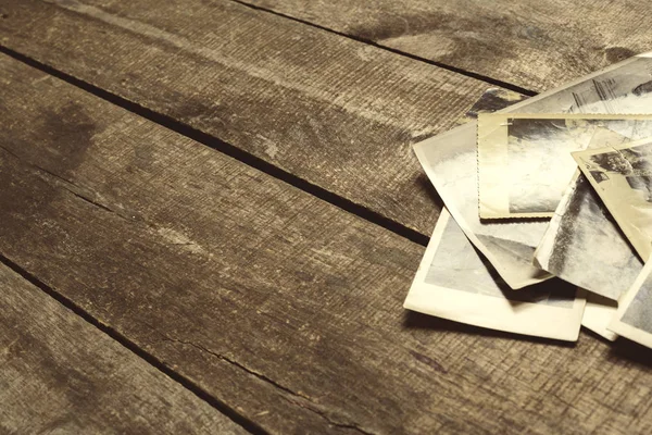 Stapel Van Oude Foto Houten Tafel — Stockfoto