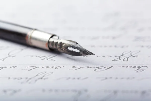 Pluma Estilográfica Cartas Manuscritas Antiguas — Foto de Stock