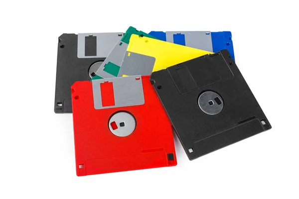 Colorful Floppy Disks Isolated White Background — Stock Photo, Image