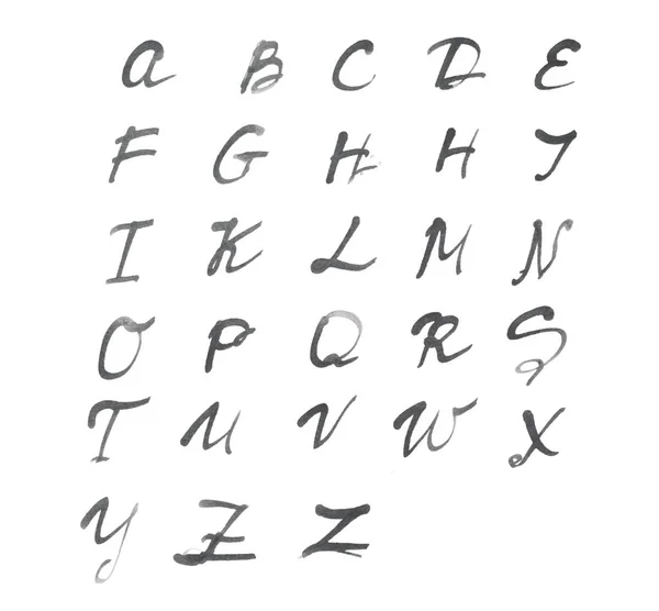Alfabeto Scritto Carta Bianca — Foto Stock