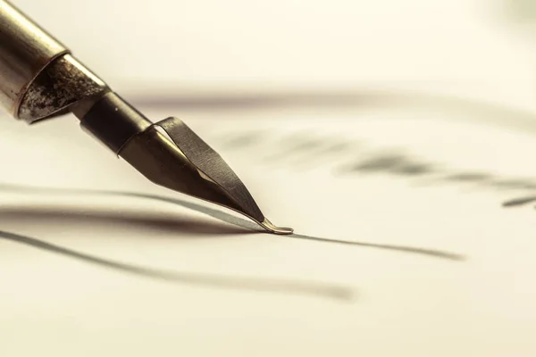 Pluma Estilográfica Cartas Manuscritas Antiguas — Foto de Stock