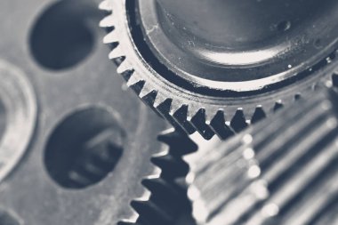 Arka plan olarak çelik vites yakın çekim