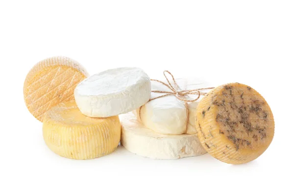 チーズ ミックス白い背景で隔離のクローズ アップ — ストック写真