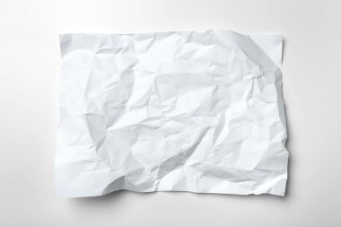 buruşuk Kağıt beyaz zemin üzerine izole yakın çekim 