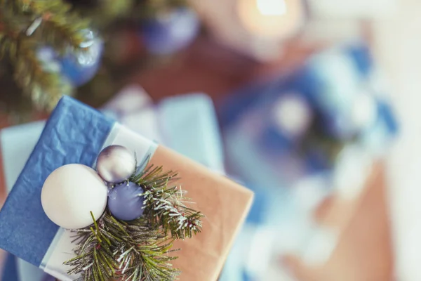 Regali Natale Boxe Festivo Con Fiocchi Colore Diverso — Foto Stock