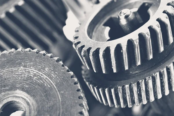 Metal dişliler closeup görünümü arka plan olarak