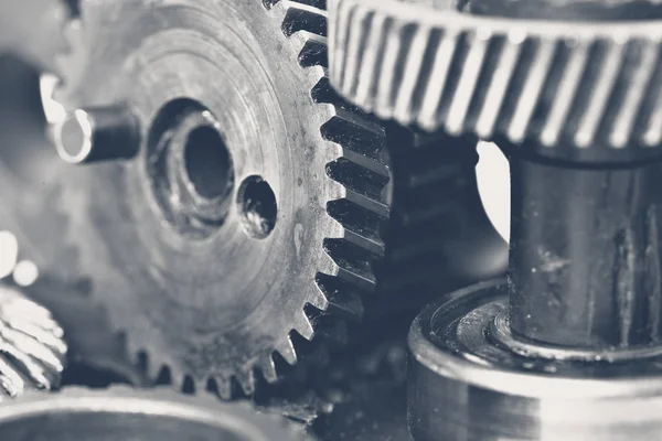 Metal dişliler closeup görünümü arka plan olarak