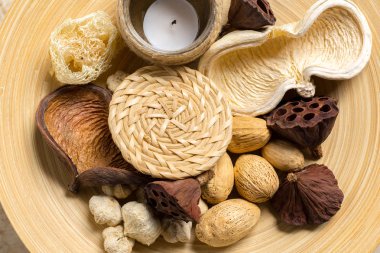 Ahşap Masa ev dekorasyon kurutulmuş çiçek ve bitki pot 