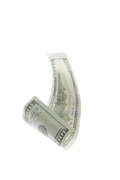 Nota Dólar Isolada Sobre Fundo Branco Close — Fotografia de Stock