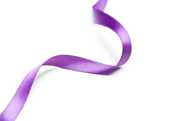 Violet Ribbon Isolated White Background — Stock Photo, Image