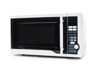 mikrodalga fırın beyaz izole.