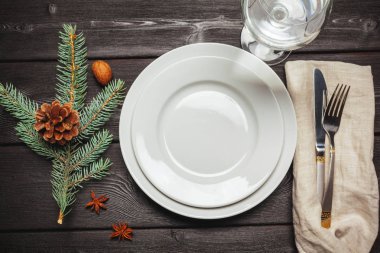 Noel şenlikli yer sofra