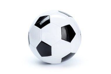 beyaz izole futbol topu yakın çekim