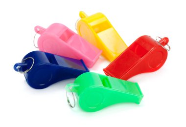 Islık çalar çok renkli oyuncak, yakın çekim