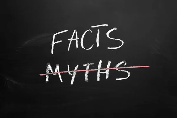 Myths Facts Concept Black Background — Stock Photo, Image