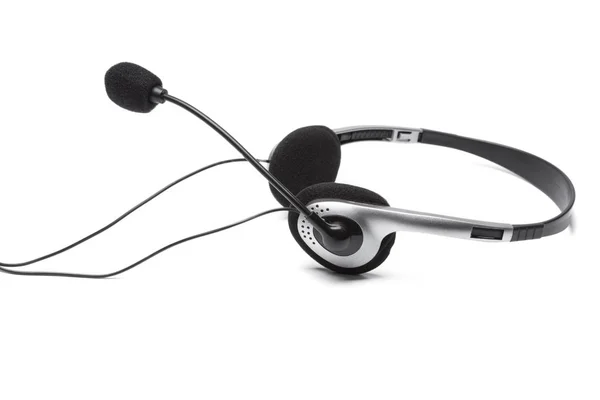 Headset Com Microfone Isolado Fundo Branco — Fotografia de Stock