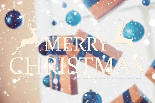 Söt Merry Christmas Gratulationskort — Stockfoto
