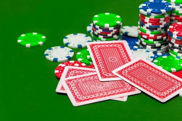 Poker Žetony Stole — Stock fotografie