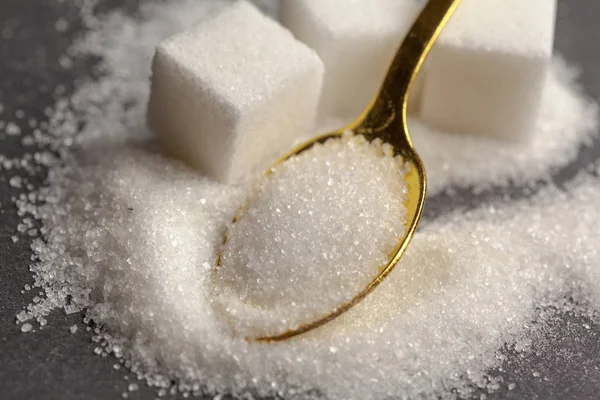 White Sugar Spoon Cubes Closeup — Stock Photo, Image