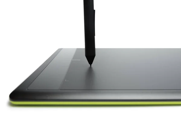 Tablet Gráfico Com Caneta Para Ilustradores Designers Isolado Sobre Fundo — Fotografia de Stock